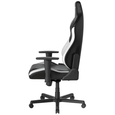 Large Size Gaming Chair Black White Side Angle