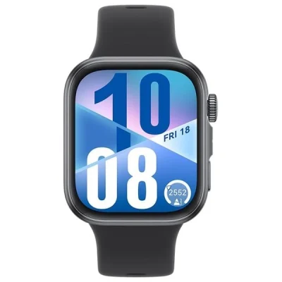 Rear sensor and screen of Huawei Watch Fit 4 tracking heart rate and fitness metrics