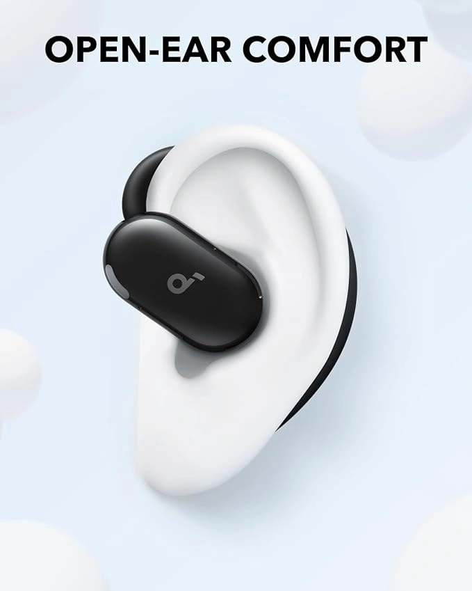 2 Anker V20i Wireless Earhook buds price in pakistan tech4u.pk User wearing the original Soundcore V20i showing the comfortable non-in-ear open design