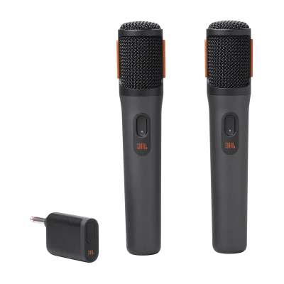Two JBL PartyBox wireless microphones for karaoke