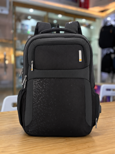 American Tourister Segno II black laptop backpack front view